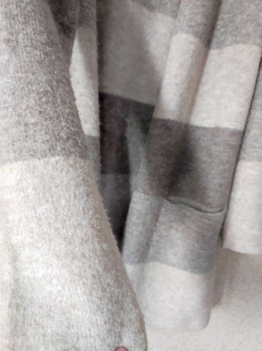 American Vintage długi oversize ciepły wełniany sweter kardigan ombree