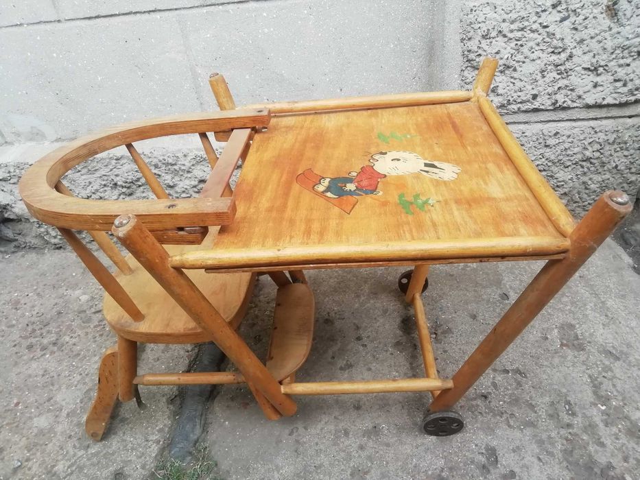 Стульчик для кромления стол трансформер деревянный
