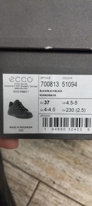Шкіряні напівчеревики, туфлі Ecco для хлопчика 37 розмір