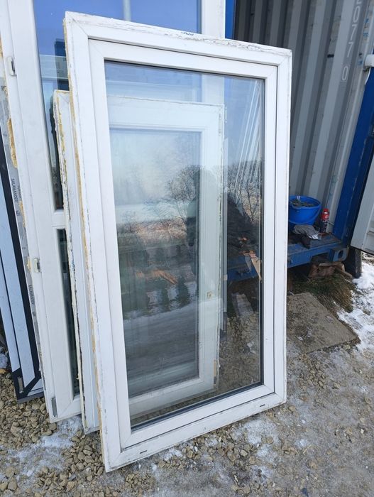 Okno balkonowe 94x170 rozwierno uchylne plastikowe białe