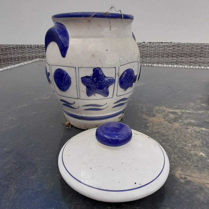 Pote Jarra Decoração Azul Marinho