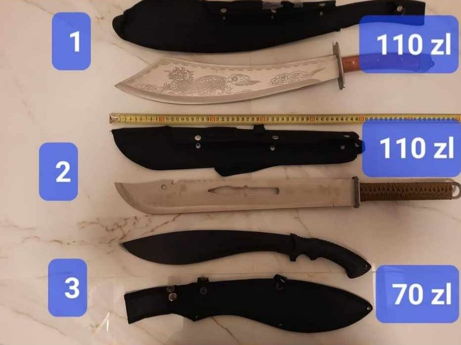 Noże maczety siekierki nowe