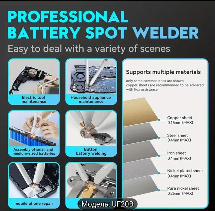 Професійний апарат точкового зварювання AWithZ UF20B