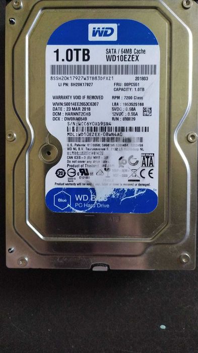 Dysk HDD WD10EZEX 1000GB 64MB , Przetestowany sprawny