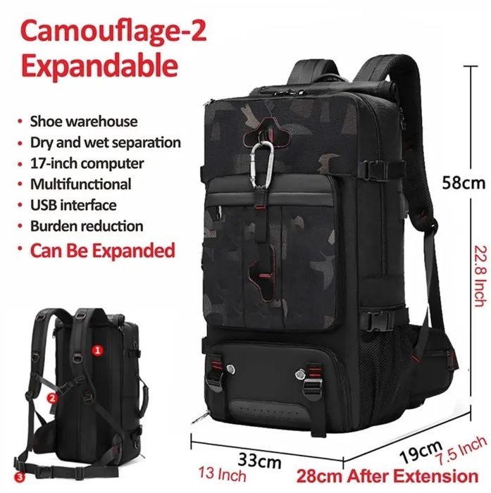 ЯКІСНИЙ Дорожній рюкзак великої місткості сумка-валіза для багажу 70л