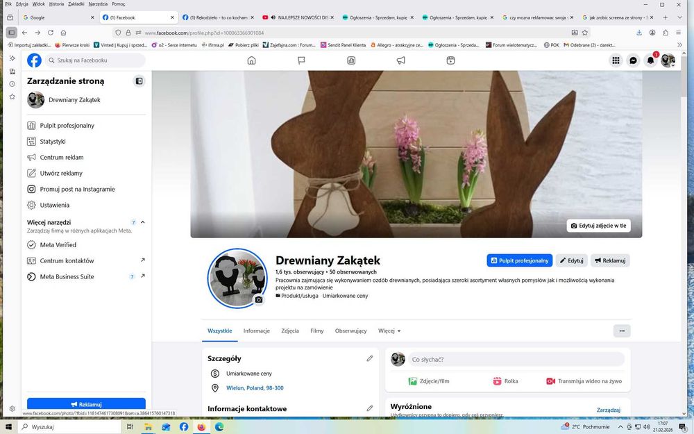 Drewniany lisek ozdoba ogrodu tarasu 37 cm - rekodzieło