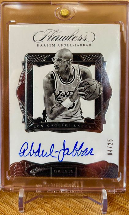 Kareem-Abdul Jabbar, karta z autografem, Panini Flawless