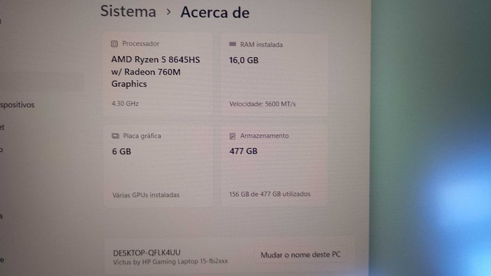 portátil HP Victus