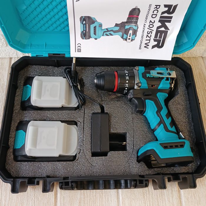 Шуруповерт акумуляторний Riker rcd 20/52tw (безщітковий, ударний)