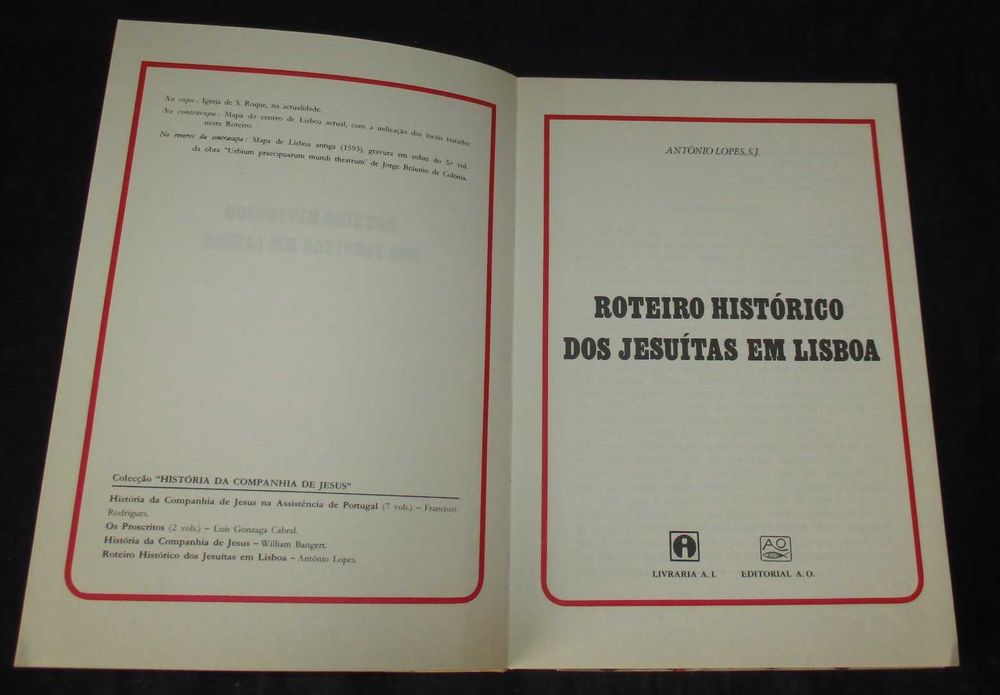 Livro Roteiro Histórico dos Jesuítas em Lisboa António Lopes