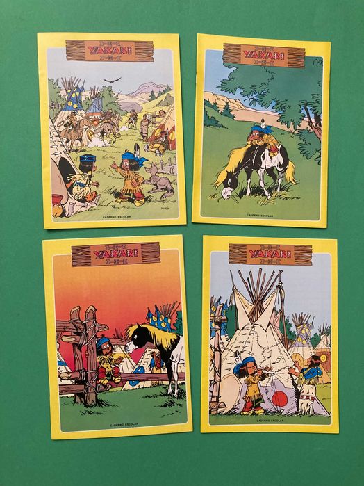 Colecção de 8 Cadernos Escolares do Yakari Anos 80 Ambar