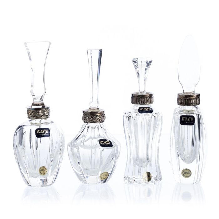 Cristal e vidro - Conjunto de quatro frascos Atlantis