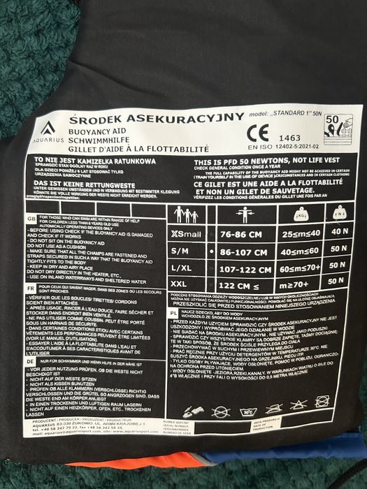 Kapok dziecięcy / Kamizelka asekuracyjna Aquarius