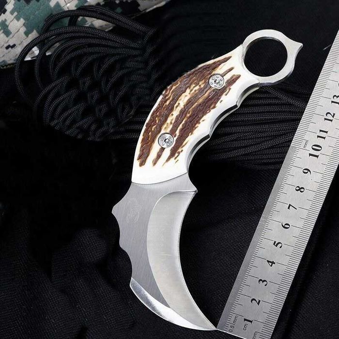 Nóż Karambit SCORPION POROŻE Jelenia Full Tang AUS-8A CS-GO ND57