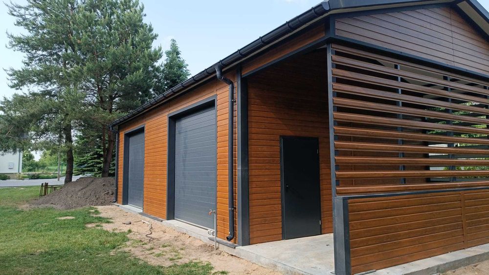 GARAŻE, HALE, KONTENERY, wiaty z płyty warstwowej, płyta I i II gat.