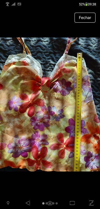 Top alças S com renda