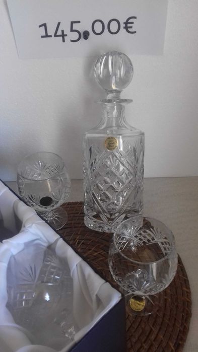 Vaso CRISTAL 38 cm Soprado e Lapidado à Mão, Alta Qualidade