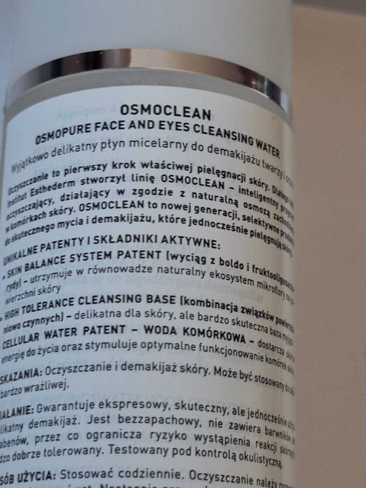 Esthederm Osmoclean woda micelarna  Osmopure 200 ml nowa