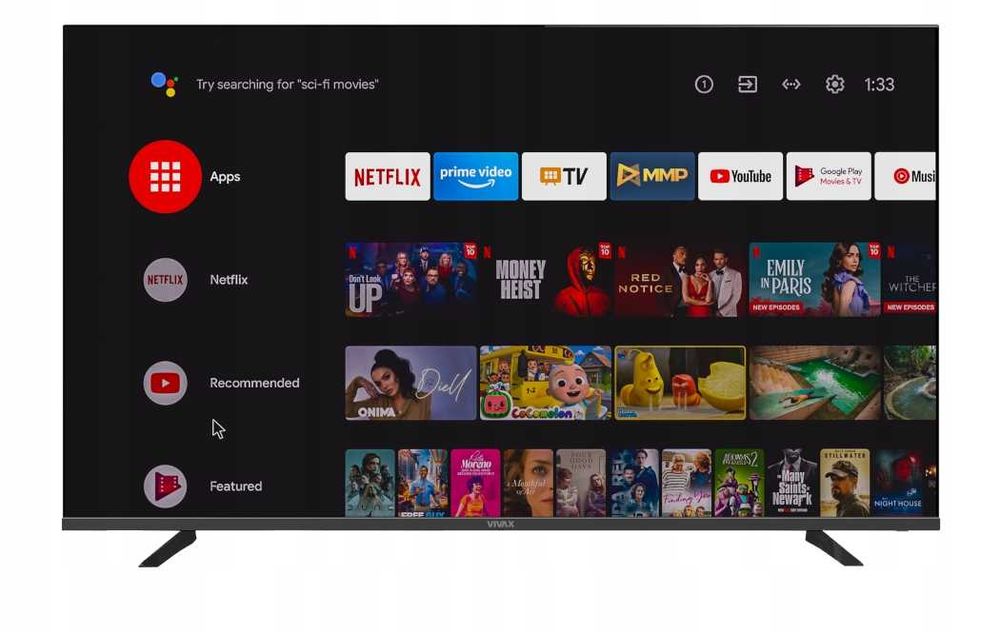 Telewizor smart tv Led VIVAX 65UHD10K 65" cali 4K Uhd android tv