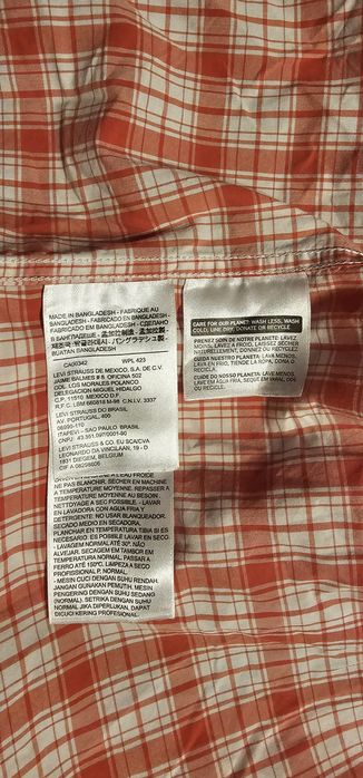 Levis koszula męska rozmiar L wymiary na zdjęciach