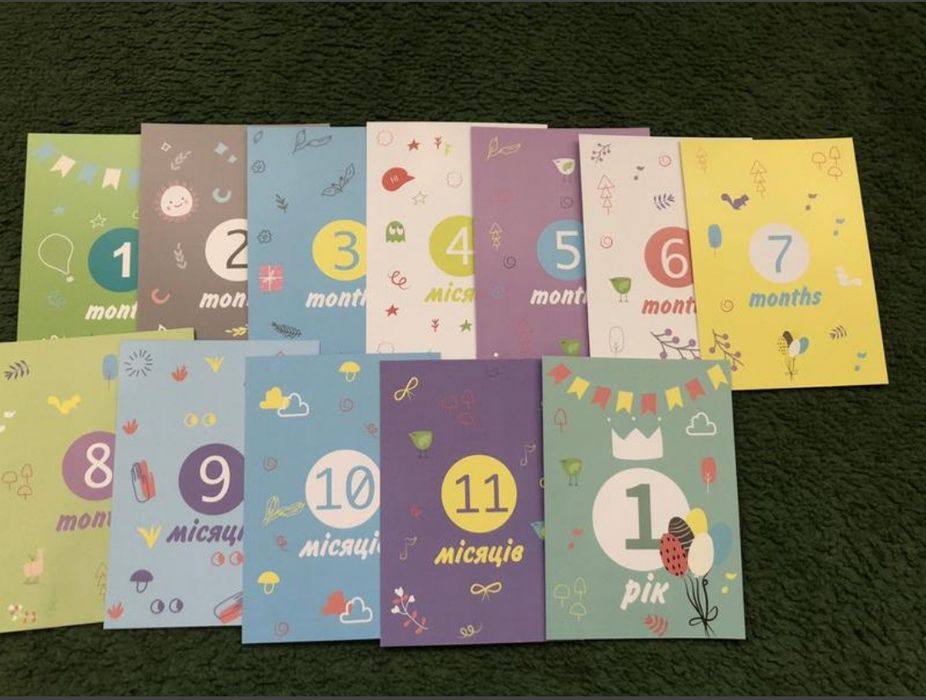 Набір карток від 1-12 місяців