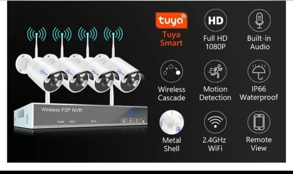 Kit video-vigilância 8 câmaras CCTV Wi-Fi + Box 1080HD NOVO