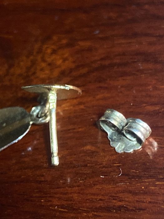 Brincos 5,5 cm Prata Dourada Ouro Portuguesa contrastada 835 Antigos