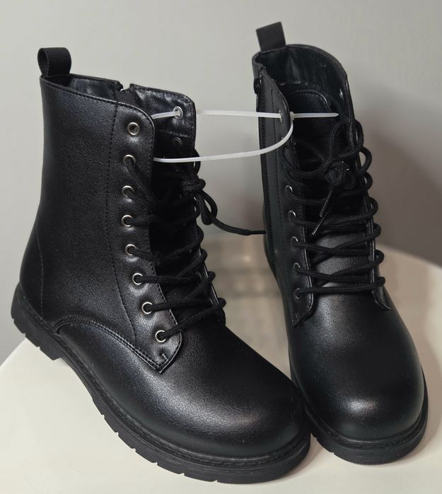 Botki Glany Workery Damskie Cleve Czarne 38
