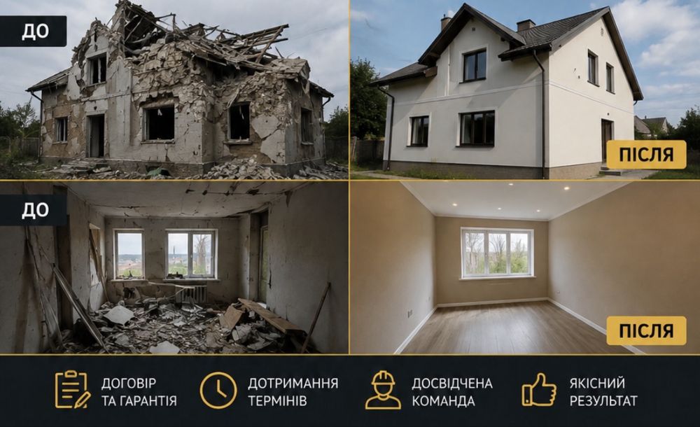 Ремонт та відновлення ремонту.Працюємо по програмі єВідновлення.