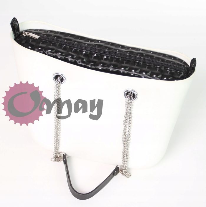 CZARNY organizer do OBAG MINI mieniący efekt 3D wkład 2 kieszenie OMAY