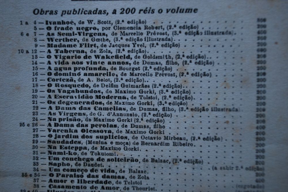 A Besta Humana de Émile Zola (Volume I e II) 1.ª Edição ano 1912