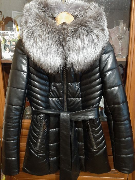Зимняя куртка экокожа