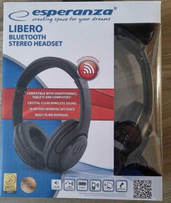 Bezprzewodowe słuchawki bluetooth 3.0 na głowę