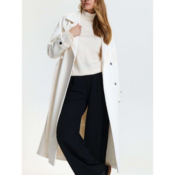 Płaszcz sinsay jasny biel cream