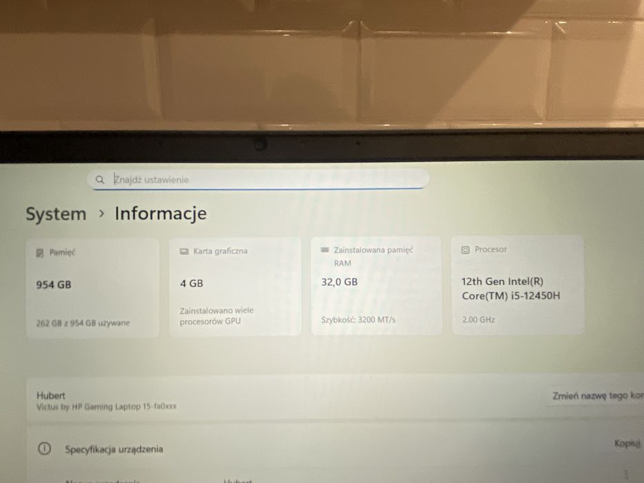 Laptop Gamingowy HP Victus 15