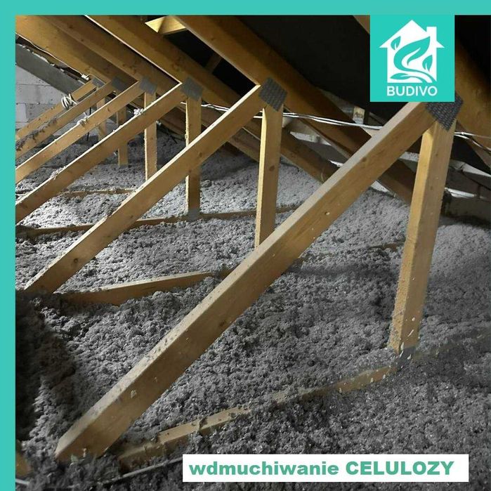 Ocieplanie poddasza wełną celulozą,Izolacje wdmuchiwane celuloza strop