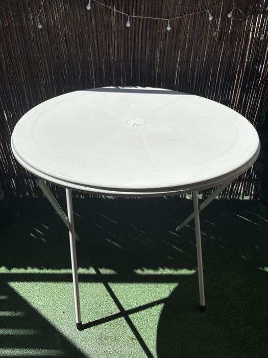 Stolik biały składany camping balkon