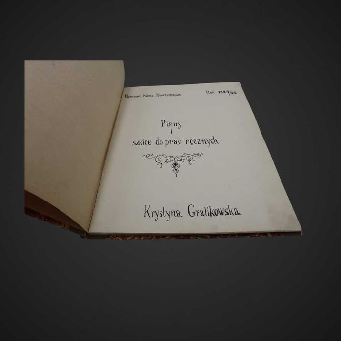 Rzadki rękopis Plany i szkice do prac Gralikowska1924/25 b5/060755