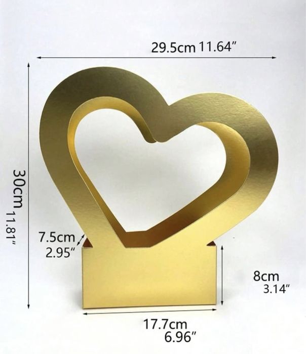 Złote składane serca opakowanie