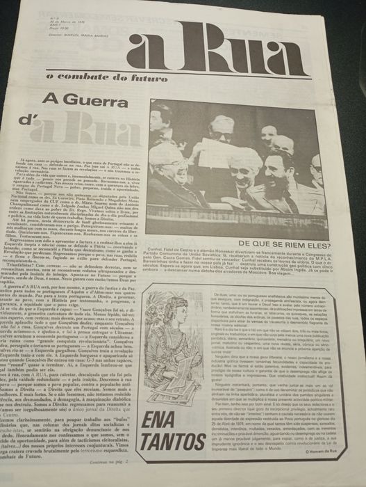jornal A RUA com 257 números,falta um número para a coleção completa