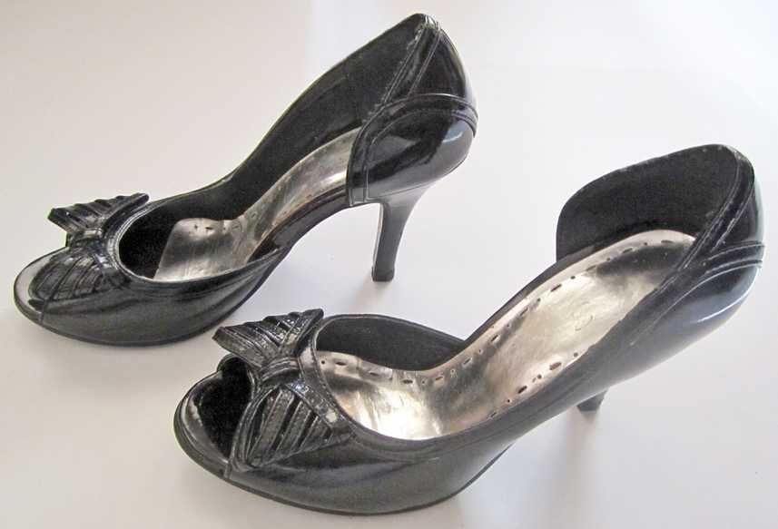 Sapatos de Senhora Abertos, Preto, como Novos