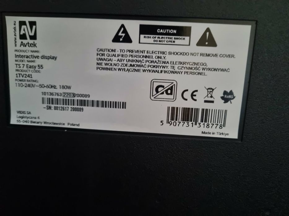 Monitor interaktywny Avtek TS 7 Easy  55