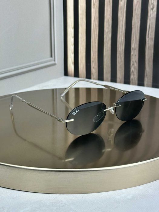 Сонцезахисні окуляри Ray-Ban RB3767 срібло, темна лінза, безободкові, овальні, унісекс, оригінал