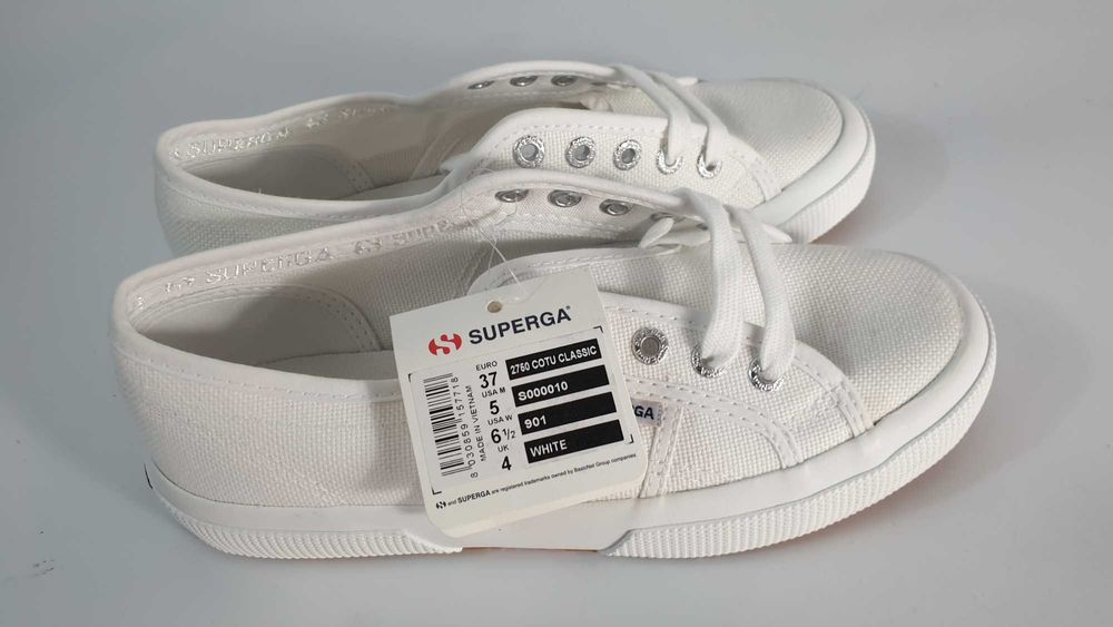 SUPERGA trampki  biale   SZNUROWANE NISKIE UNISEKS rozmiar  37
