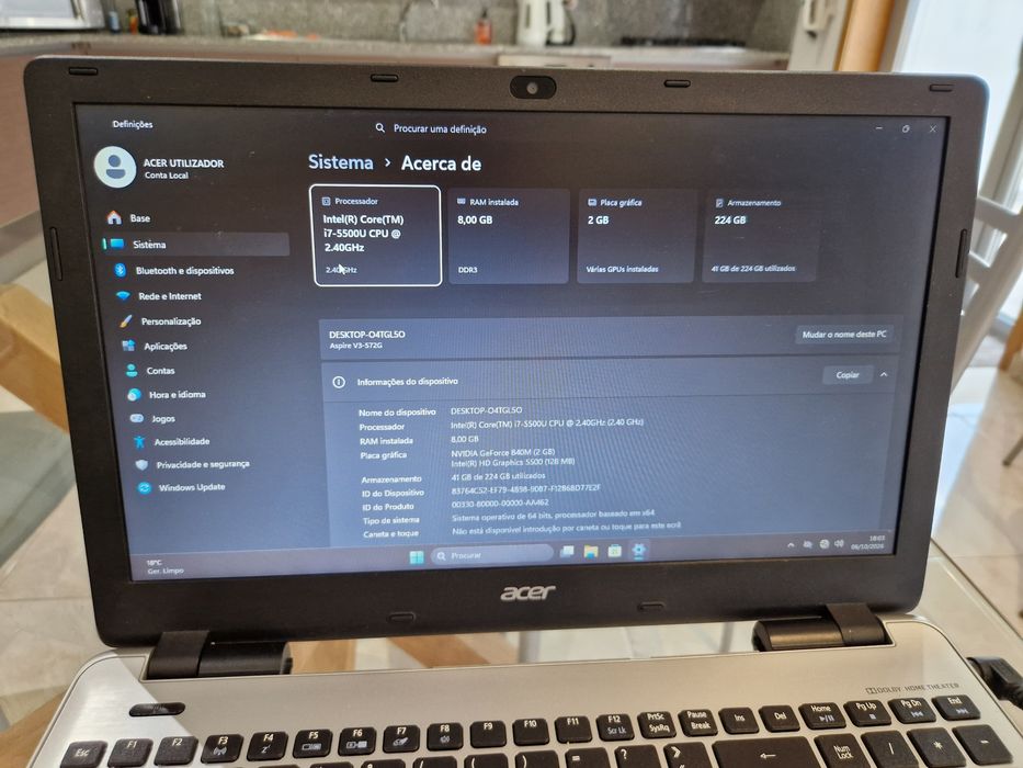 Acer Aspire V3-572g-76yf  core i7