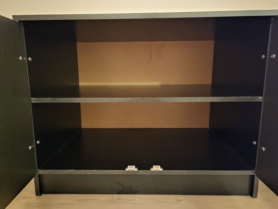 Regał, szafka czarno-grafitowe do biura/ gabinetu/ archiwum