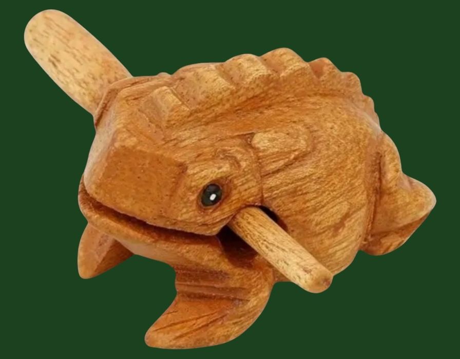 Instrumento Musical / Sapo em Madeira que Coaxa