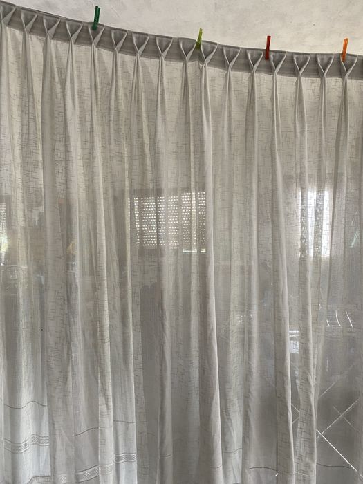 Cortinas em linho efeito gravata