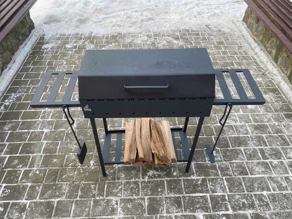 Міцний Мангал з кришкою метал 4мм Барбекю Казан Гриль Розпродаж-35%