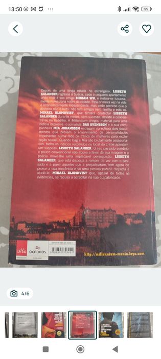 Vendo segundo livro da trilogia Millennium de Stieg larsson.